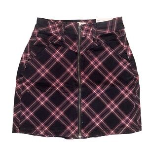 SO Black and Red Plaid Mini Skirt